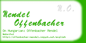 mendel offenbacher business card